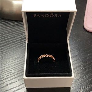 linked love rose pandora ring size 7